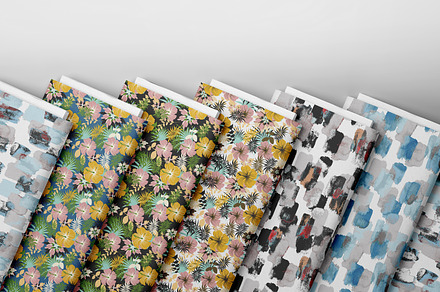 pack of 6 digital flolar pattern, a Pattern Graphic by Pattern Treasures