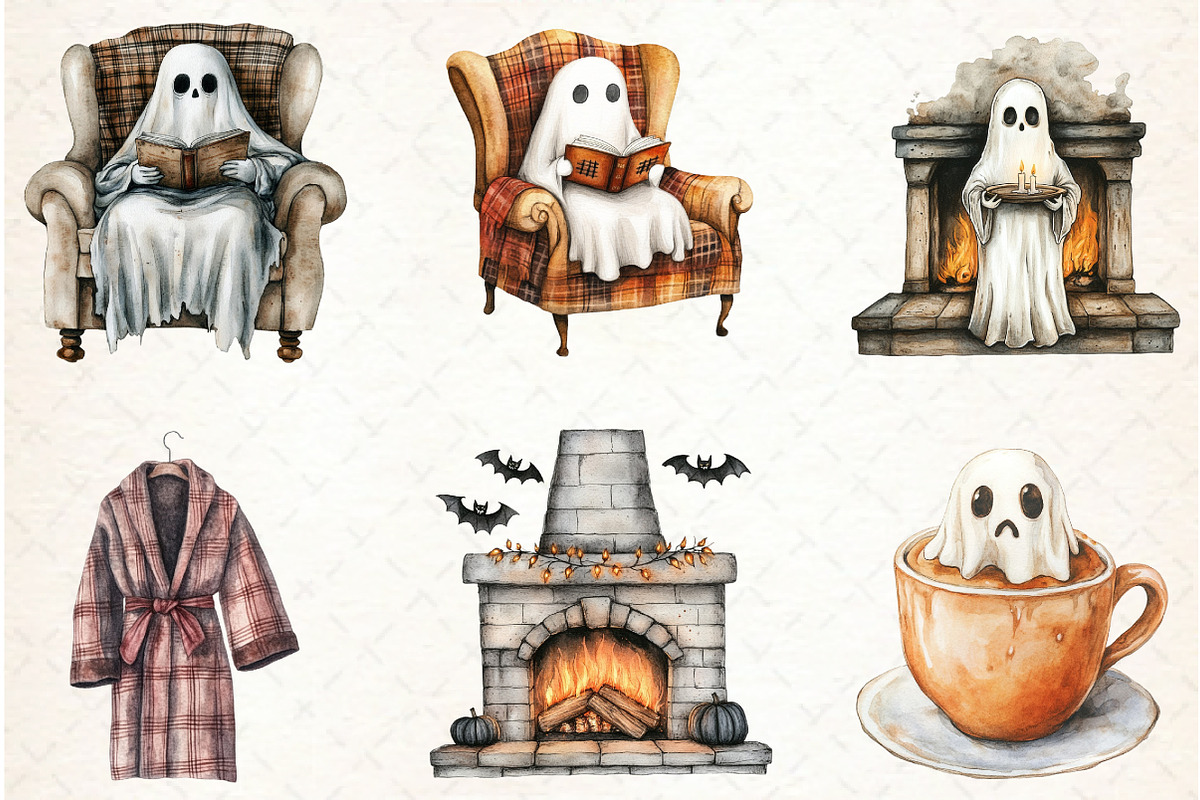 Watercolor Creepy and Cozy Halloween, an Illustration by Libby Wishes (Photo 4 of 7)