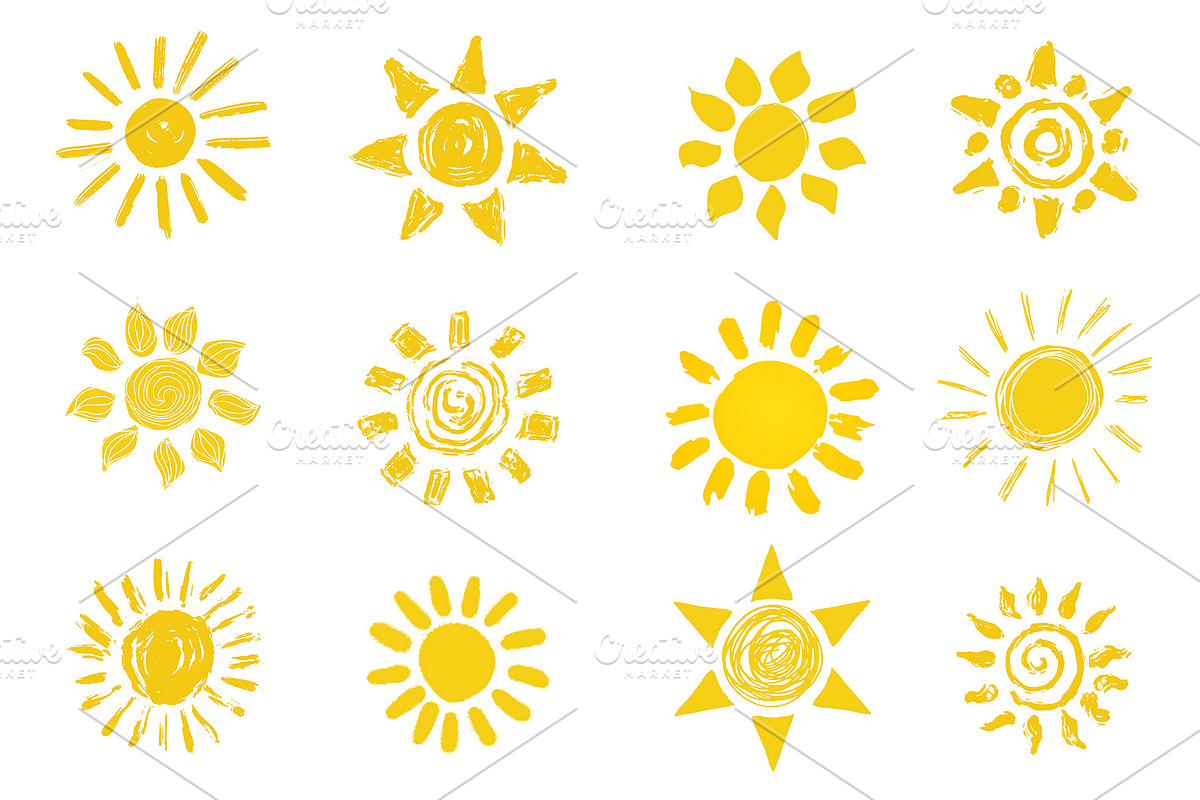 Doodle sun icons set #2, an Icon by mcherevan (Photo 1 of 2)