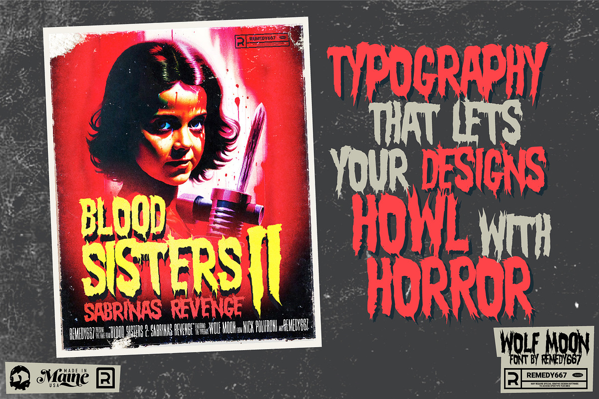 Wolf Moon Spooky Font, a Sans Serif Font by Remedy667 (Photo 2 of 6)