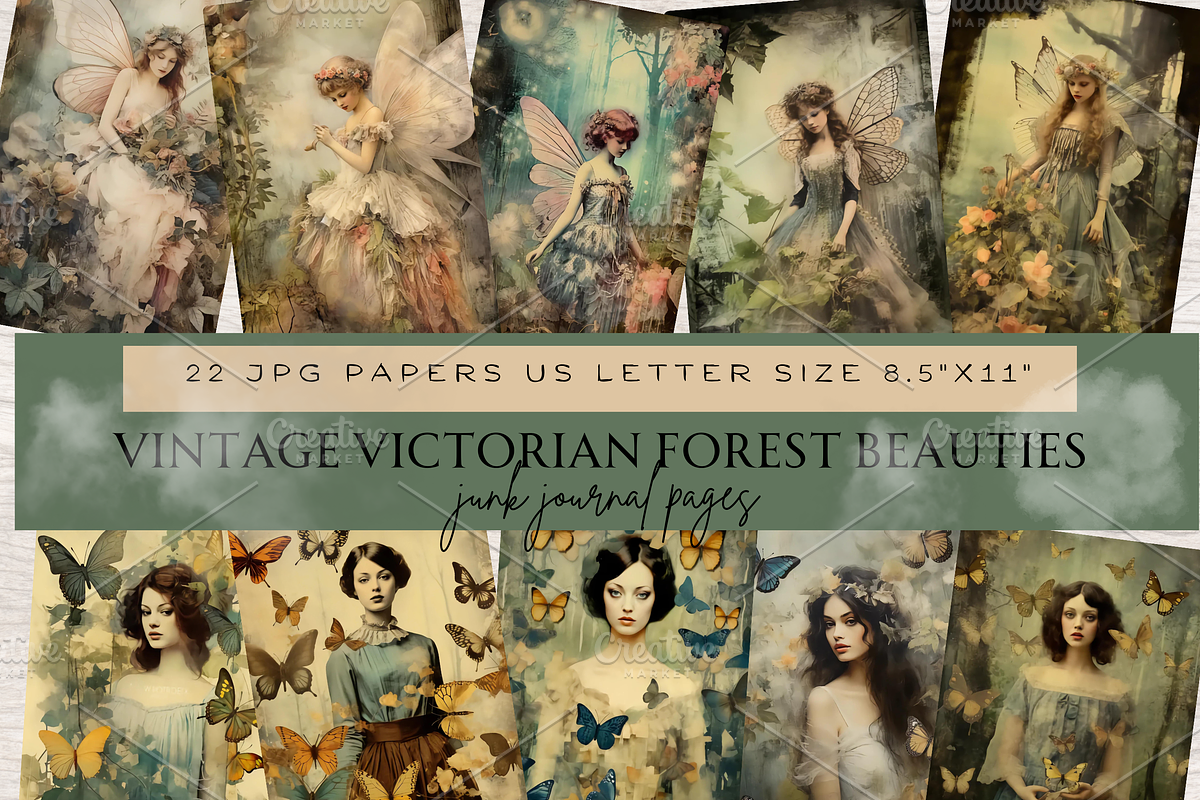 VINTAGE VICTORIAN FAIRY JUNK JOURNAL, a Person Illustration by Daring Digies (Photo 1 of 7)