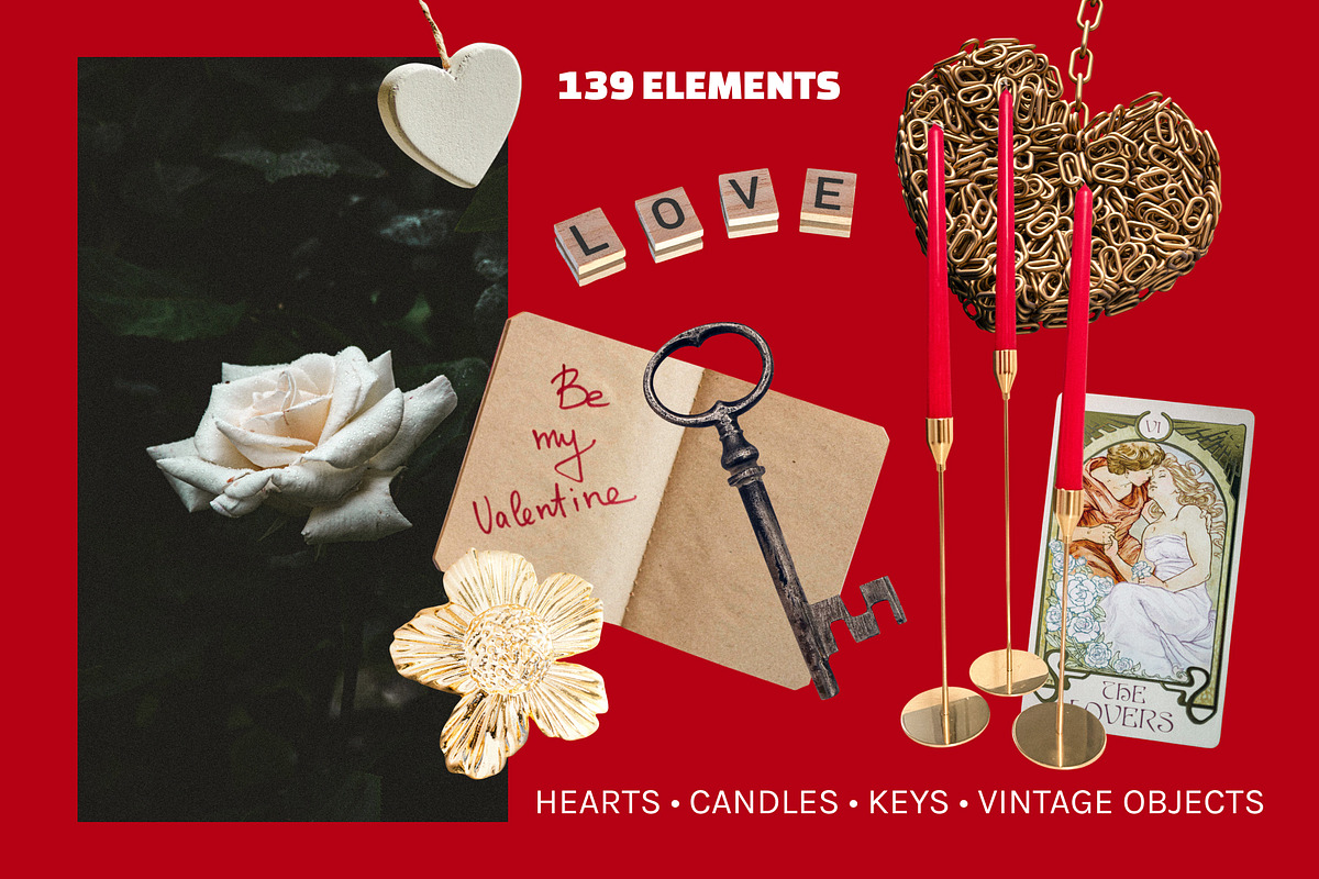 Moody Valentine Collage Kit, an Object Graphic by Anzhelika (Photo 6 of 12)