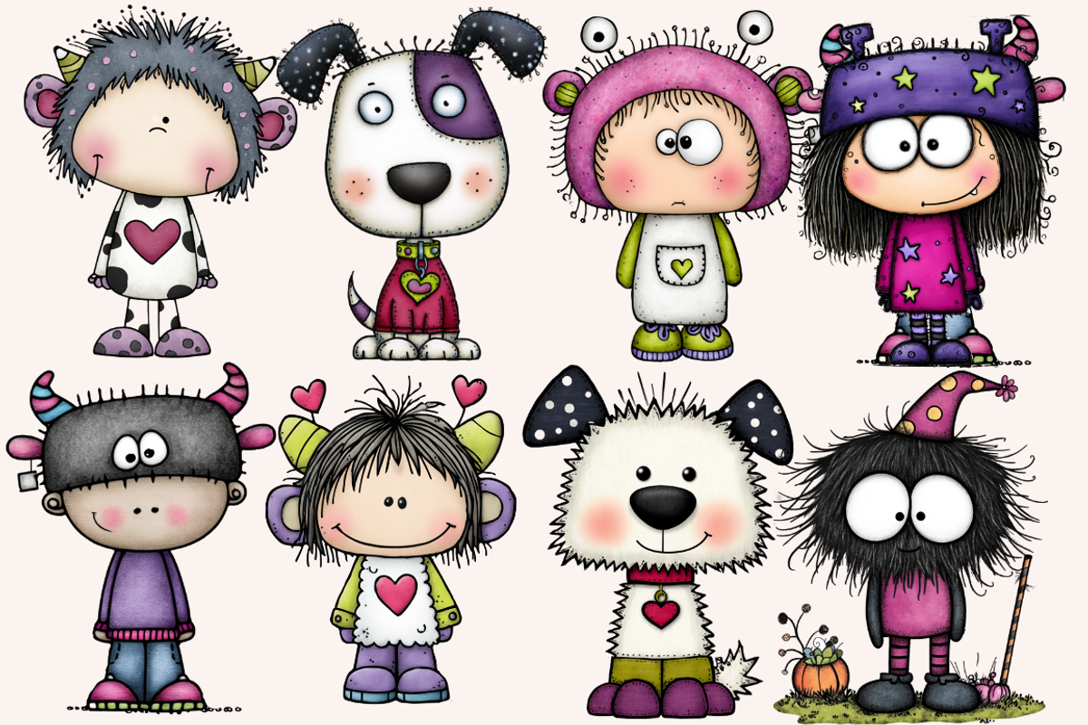 Quirky Monster Kids and Their Pets, a Person Illustration by PrintHaven Designs (Photo 4 of 6)