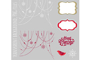 Christmas Clip Art, bird, garlands, a Decorative Illustration by GraphicMarket (Thumbnail 2 of 3)