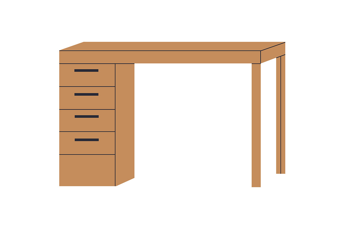 Desks, tables set. Wooden furniture, an Object Illustration by Good Studio (Photo 9 of 9)