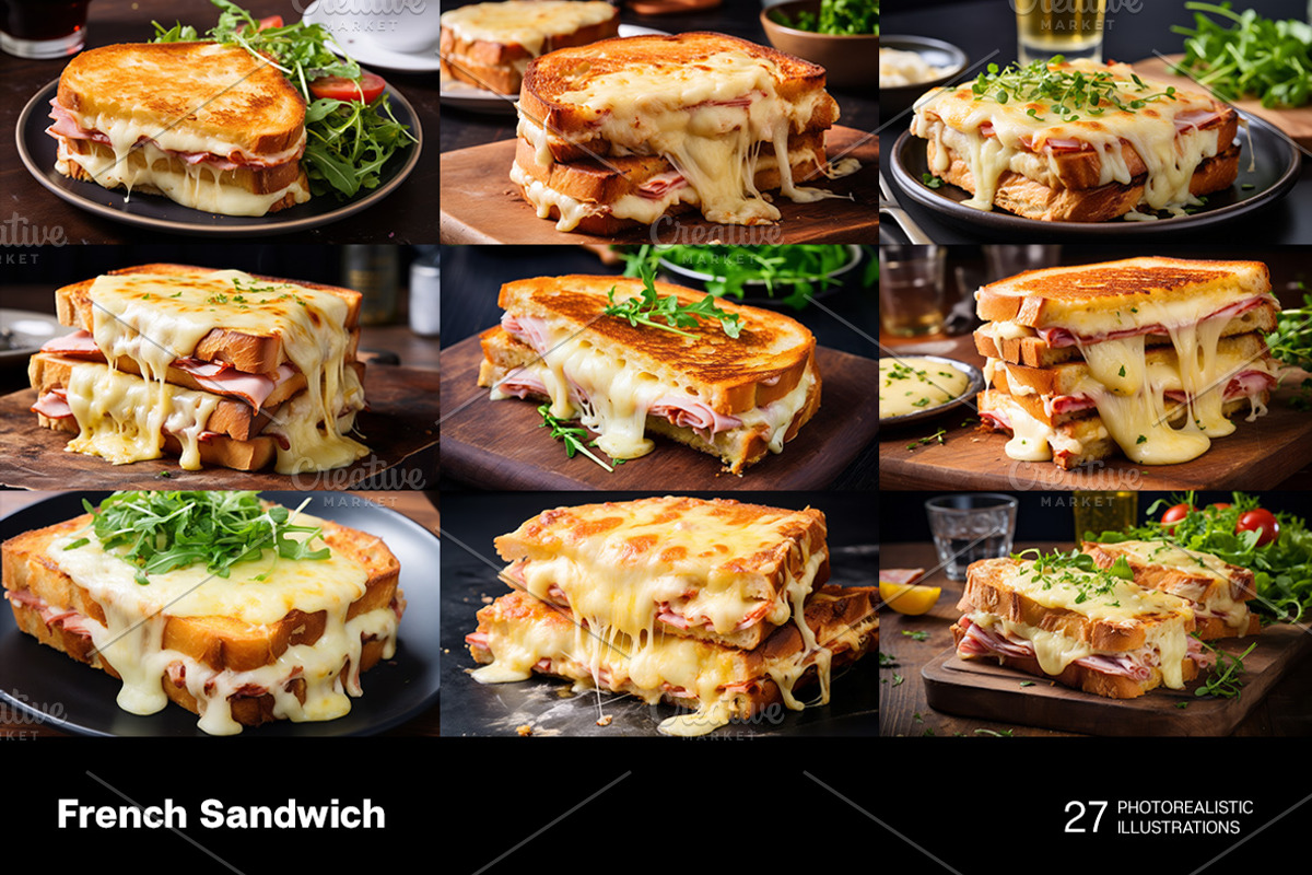 French Sandwich - 27 images, a Food & Drink Photo by Handmadefont (Photo 2 of 9)