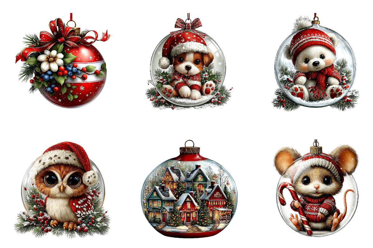 Christmas Ornament Clipart, a Seasonal Illustration by CreationArt (Photo 3 of 7)