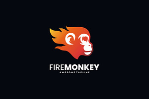 Fire Monkey Gradient Colorful Logo, a Branding & Logo Template by Artnivora.Std