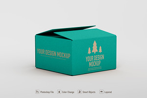 Carton Box Mockup On White Backgroun