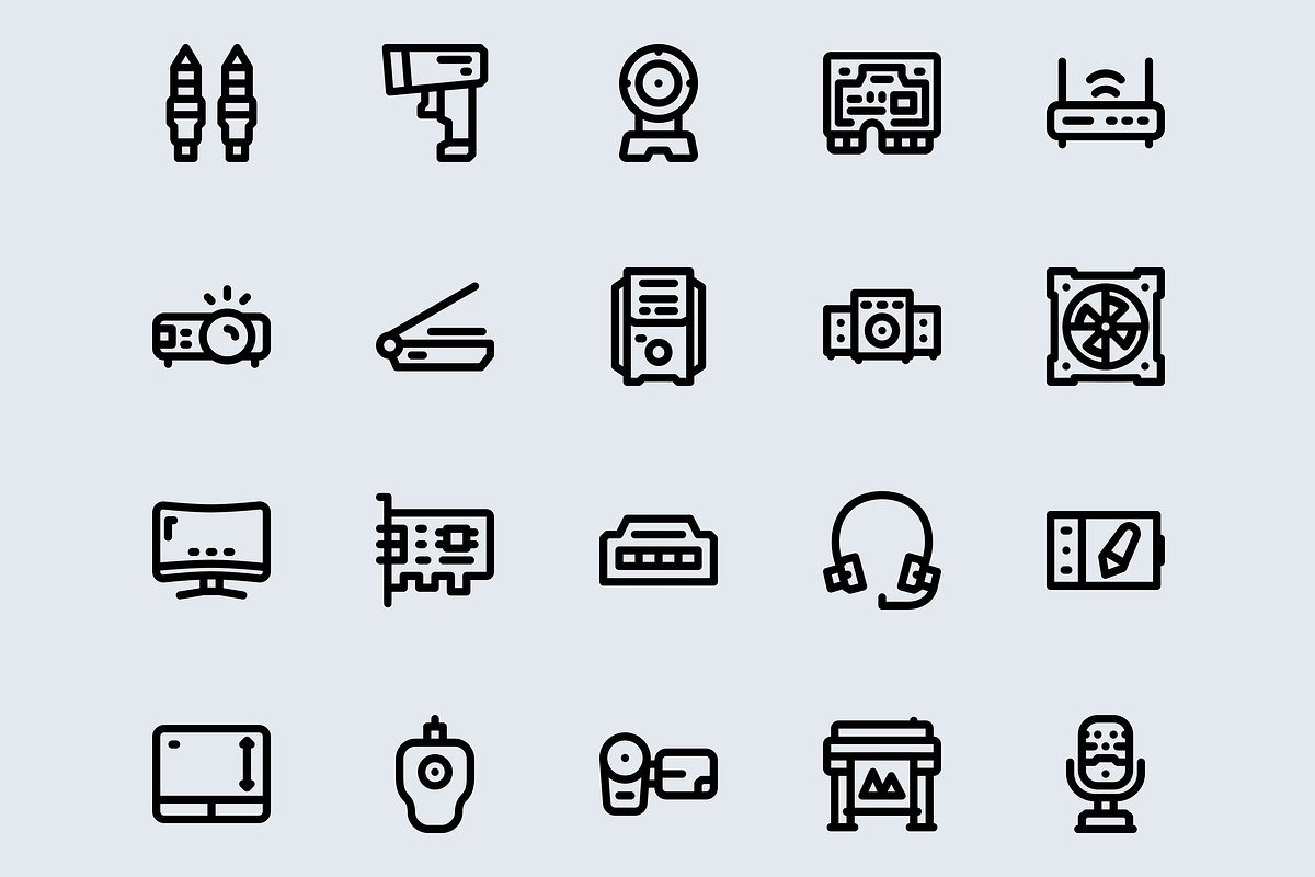 Computer Component Simple Line Icon, an Outline Icon by TRDesignCreativeStud (Photo 3 of 4)