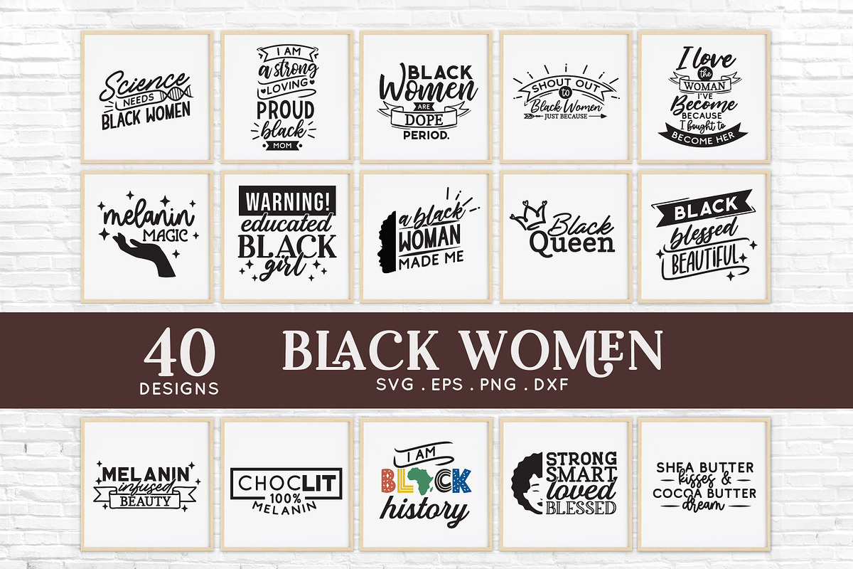 Black Woman svg bundle eps dxf png, an Object Graphic by Peachycottoncandy (Photo 2 of 9)