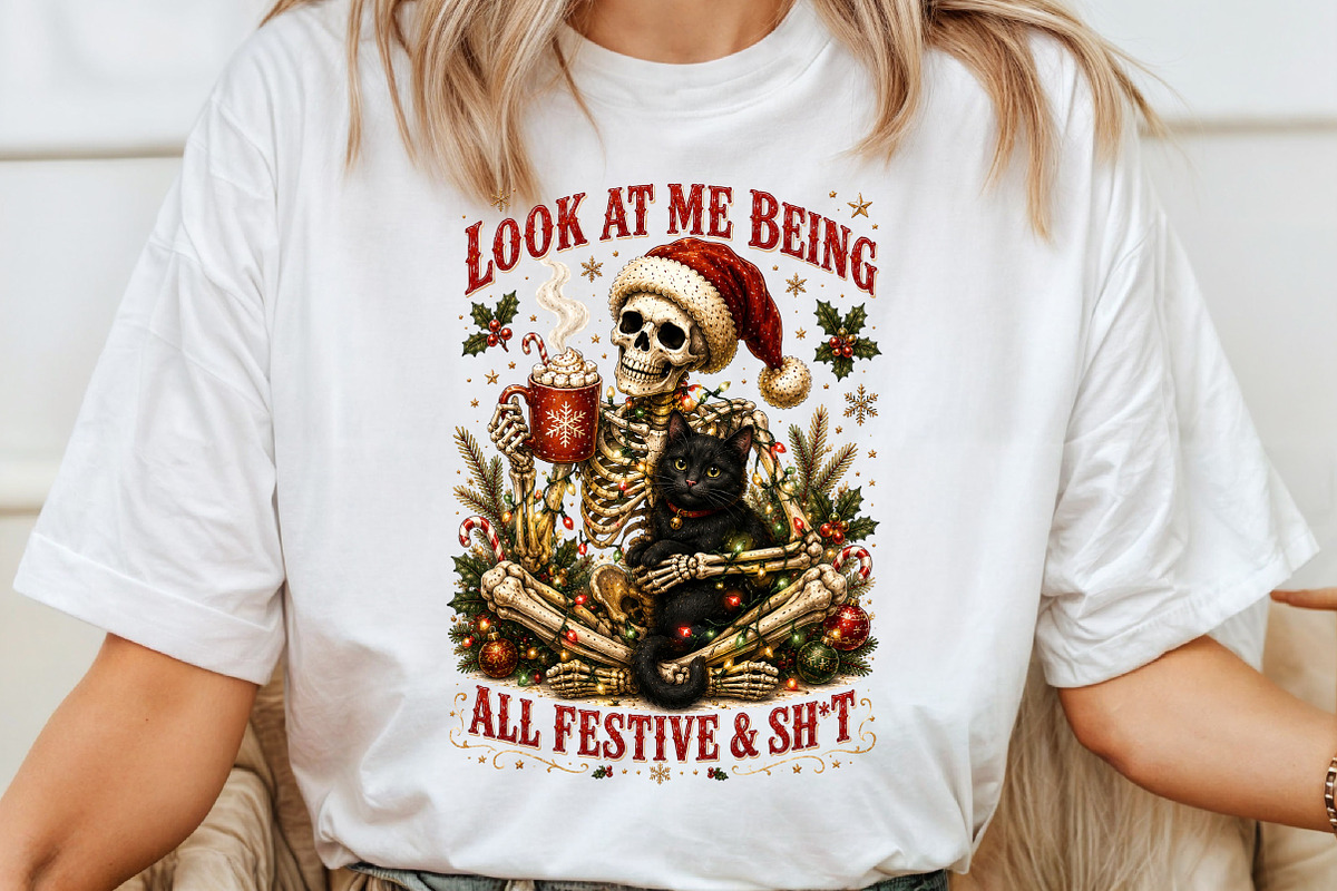 Funny Christmas Png, Snarky Skeleton, a Seasonal Illustration by Sublimation Artist (Photo 4 of 9)