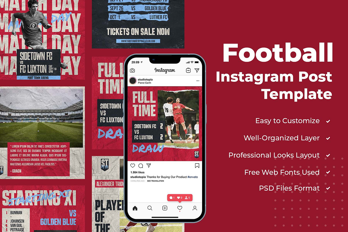 Football Match Instagram Template, a Social Media Template by edukka