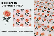 Crimson Bloom: Floral Design Kit, a Pattern Graphic by Megan Aili Designs (Thumbnail 3 of 12)