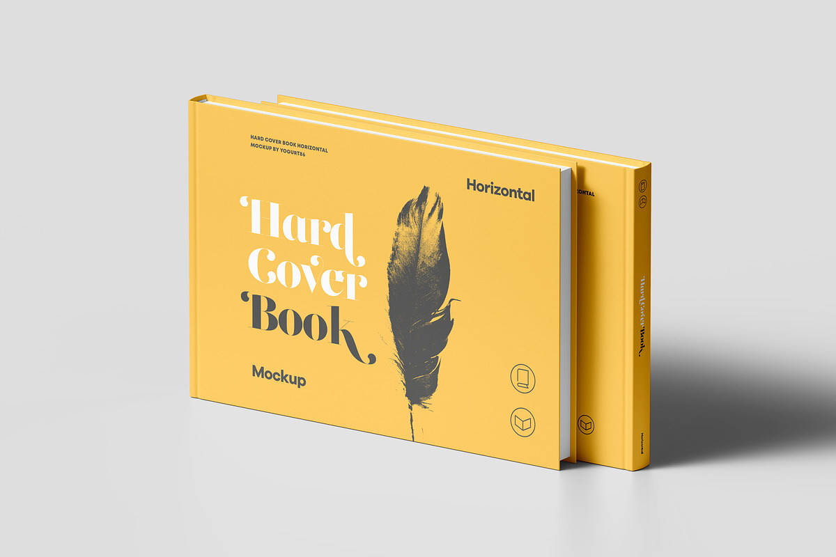 Hard Cover Horizontal Book Mock-up, a Books & Magazine Mockup by Yogurt86 (Photo 8 of 15)
