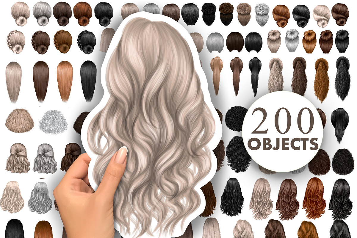 Natural hair clipart, an Illustration by Elenbushe (Photo 1 of 19)