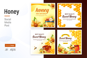Honey Social Media Post Design
