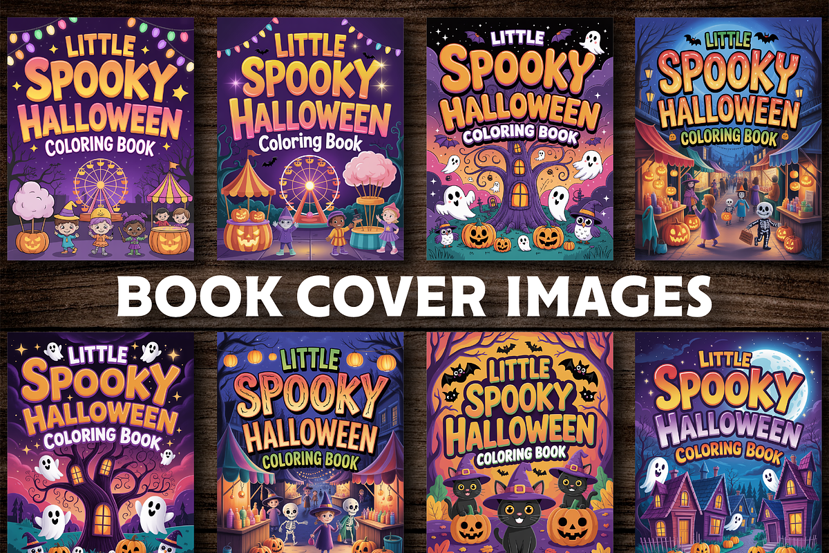 Little Spooky Halloween Coloring, a Seasonal Illustration by Design Station (Photo 3 of 5)