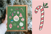 16 Vintage Christmas Ornaments, a Seasonal Illustration by charmellow (Thumbnail 4 of 5)