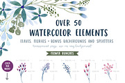 Watercolor Leaves and Florals Kit, a Texture Illustration by Every Tuesday (Thumbnail 8 of 8)