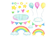 Watercolor Ice Cream clipart., a Decorative Illustration by Kattarina Po (Thumbnail 4 of 9)