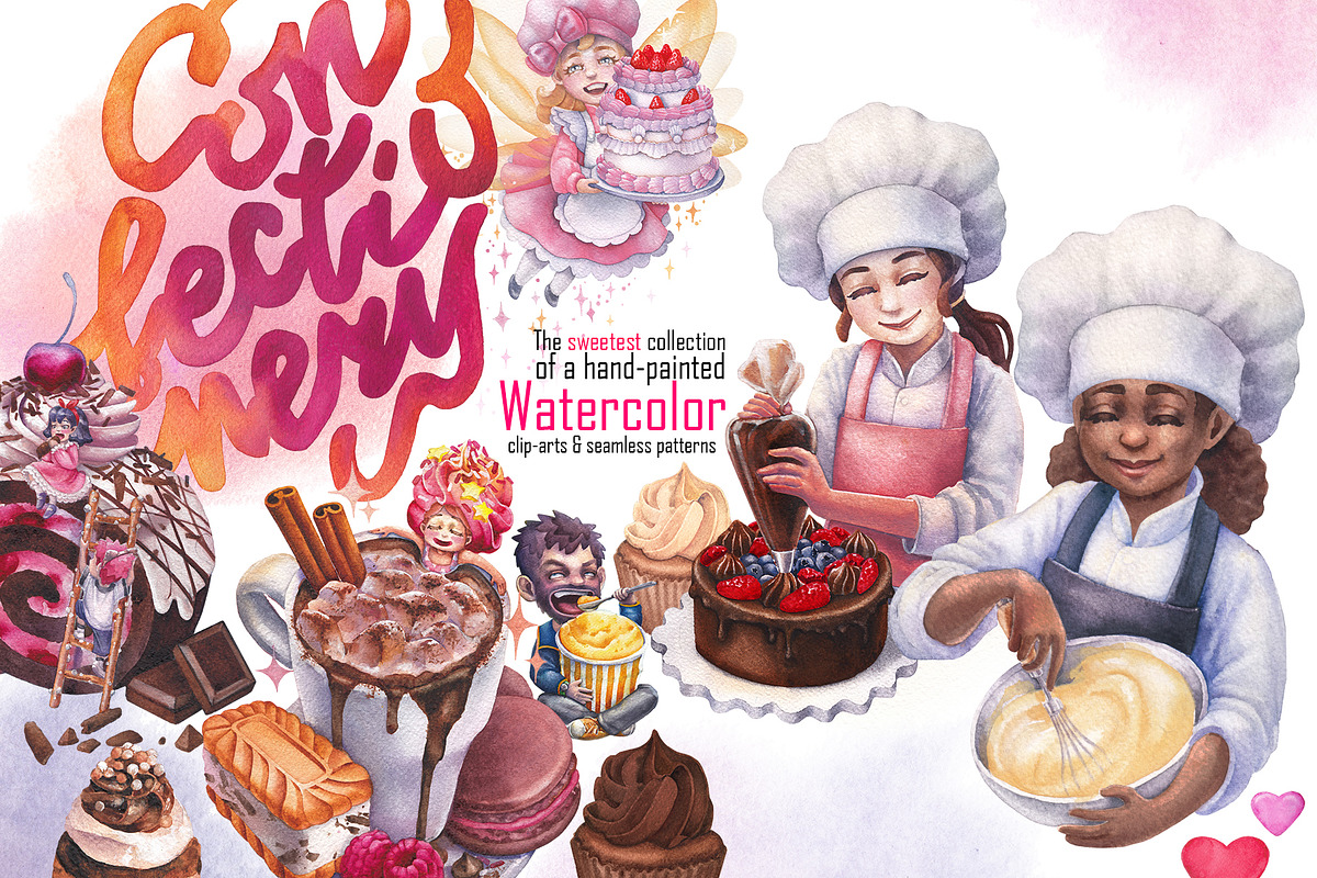 Confectionery watercolor collection, a Food Illustration by Ekaterina Glazkova (Photo 1 of 8)