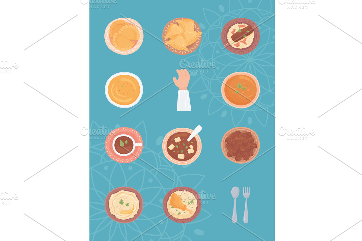set food menu, a Food Illustration by studiogstock