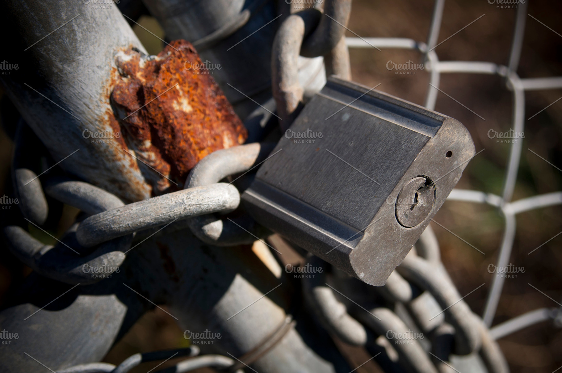 Padlock On Fence, an Abstract Photo by THP Creative