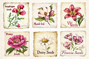 Vintage Flowers Clipart Seed Packet, an Illustration by Dream Creation (Thumbnail 6 of 6)