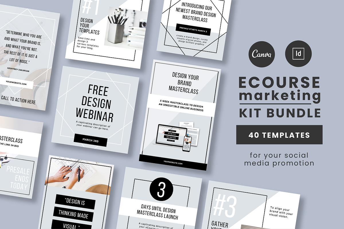 eCourse Marketing Kit, a Social Media Template by Studio Soluna (Photo 1 of 9)