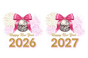 Glitter Happy New Year PNG Bundle, an Illustration by Designworld (Thumbnail 3 of 6)