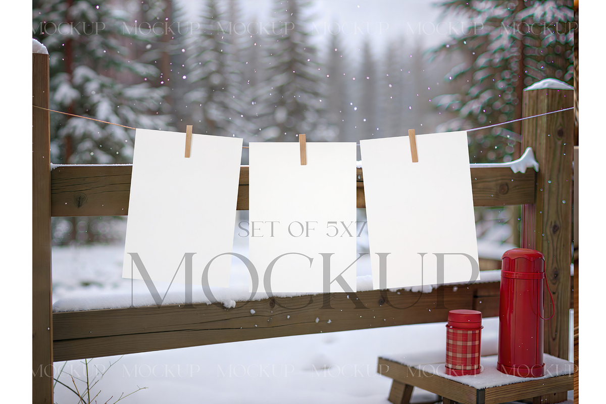 Holiday Cards Mockup in Nature, a Product Mockup by MockupWizard (Photo 1 of 3)