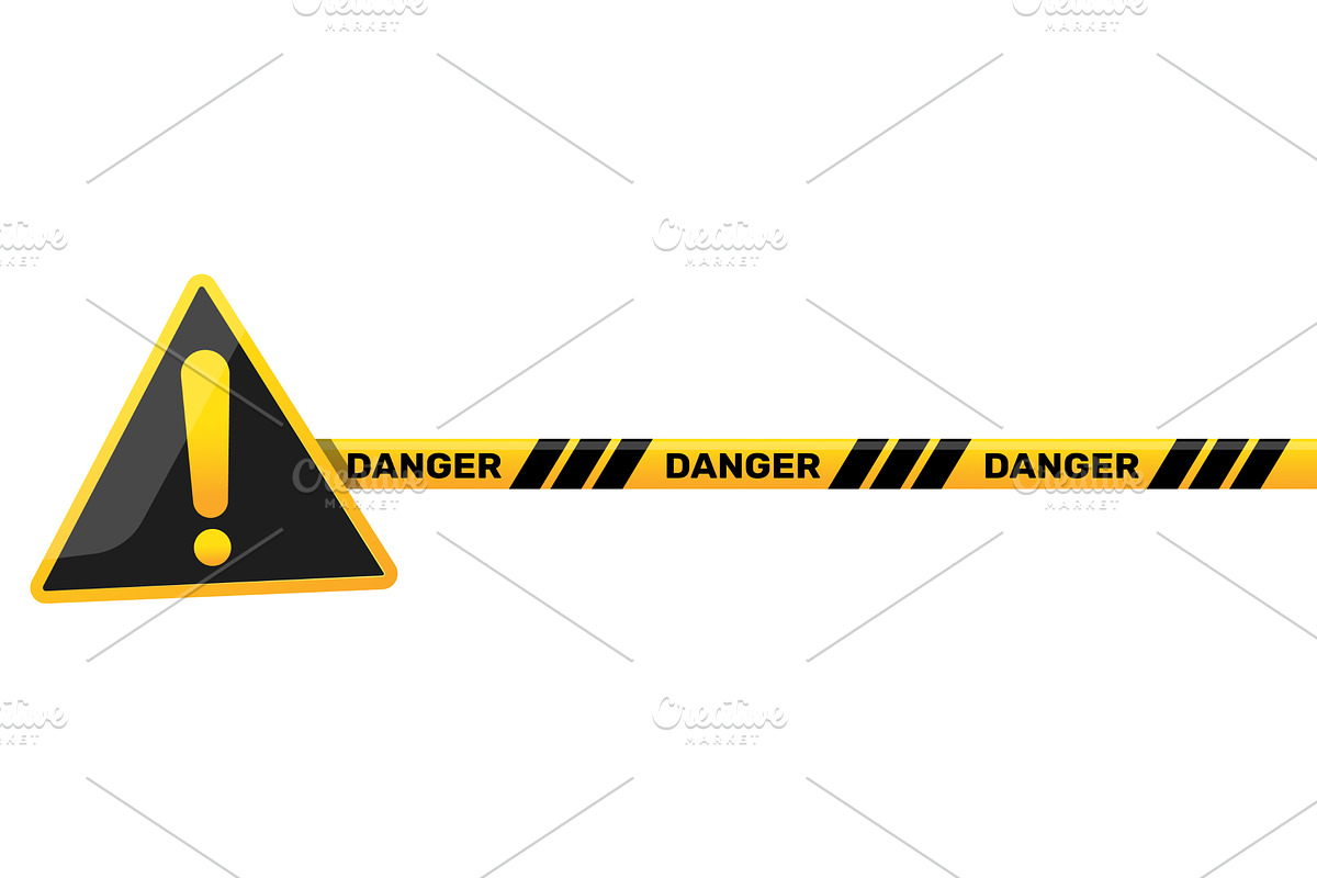 Triangular warning sign with, an Object Illustration by Vectorbuum