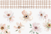 Blush floral clipart & patterns, a Decorative Illustration by Patishop Art (Thumbnail 2 of 6)