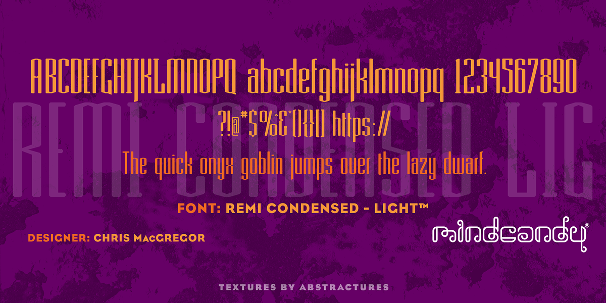 Remi Condensed™, a Sans Serif Font by MINDCANDY (Photo 3 of 4)