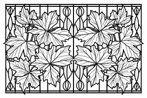 Decorative Botanical Leaf Panel, an Illustration by Designs_River