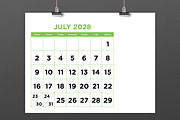 2028 Large No. Color 8.5x11 Calendar, a Stationery Template by Running With Foxes (Thumbnail 4 of 6)