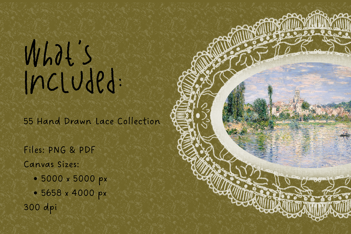 Meadow Heirloom – 55 Hand Drawn Lace, an Object Graphic by The Journey Atelier (Photo 2 of 22)
