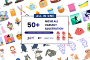 All In One 50 Category Illustration, an Object Illustration by Creathub Studio (Thumbnail 1 of 3)