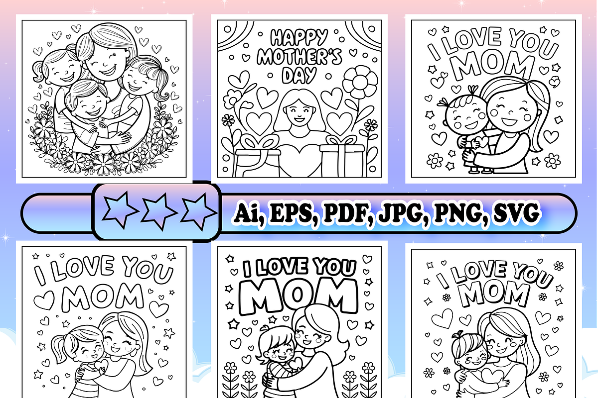 Happy Mothers Day Coloring Book, a Seasonal Illustration by Design Zone (Photo 4 of 5)