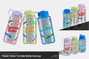 Plastic Water Tumbler Bottle Mockup, a Cups & Container Mockup by Permadi Creative