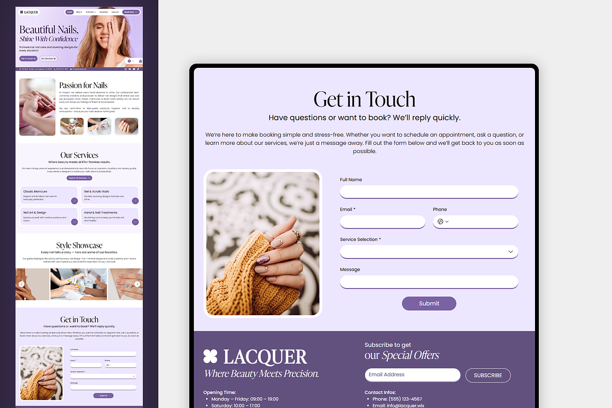 Nail Studio Wix Studio Website preview 3