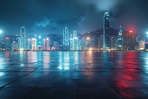 Night view of Hong Kong skyline, a Photo by Beautiful things