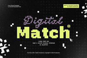 Digital Match - Pixel Font Duo, a Sans Serif Font by Bale Type