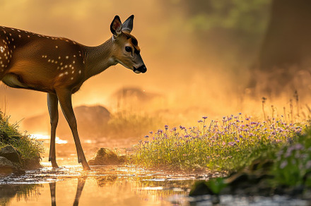 Spring Forest with Roe Deer, an Animal Photo by Virgo Studio