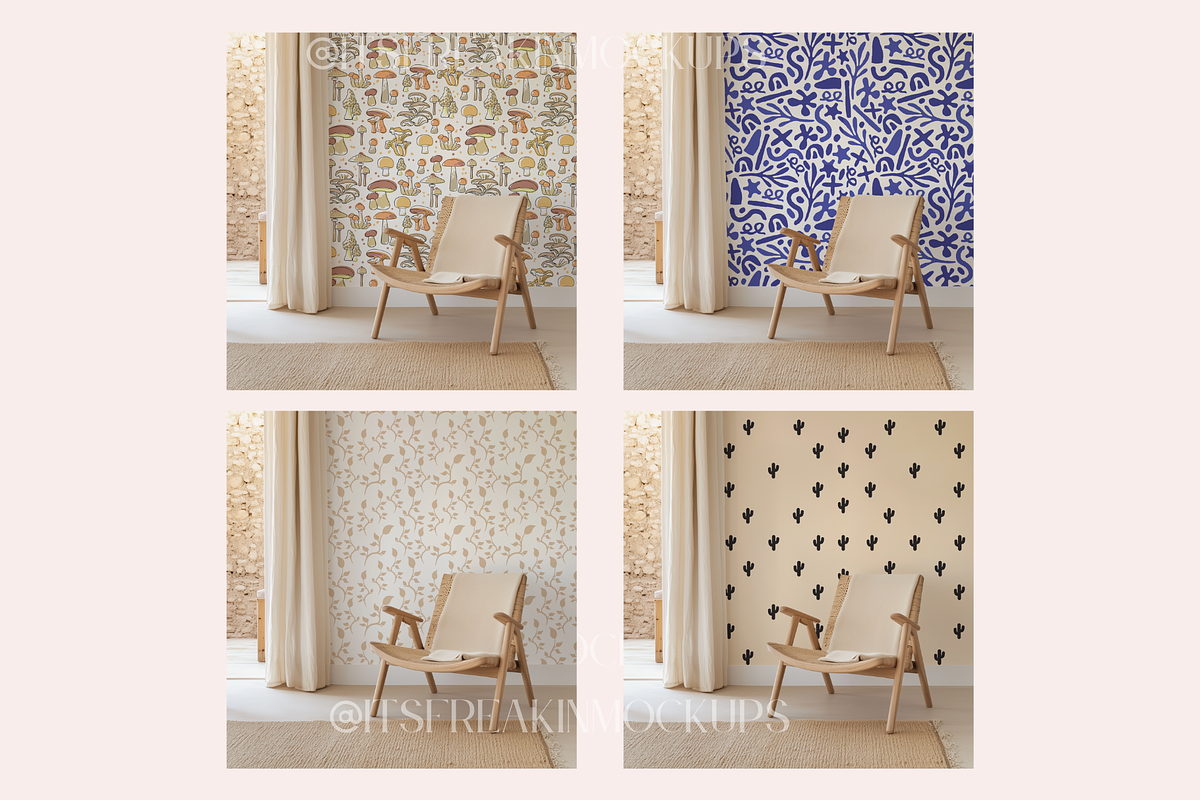 8 Wallpaper Mockup Bundle, a Household Mockup by ItsFreakinMockups (Photo 2 of 9)