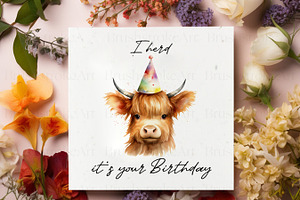 Watercolor Cow Clipart, Cow Cub PNG