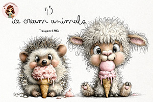 Ice Cream Animals PNG Clipart, an Animal Illustration by Nicolle's Colorful Art