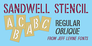 Sandwell Stencil JNL, a Sans Serif Font by Jeff Levine Fonts (Thumbnail 1 of 5)