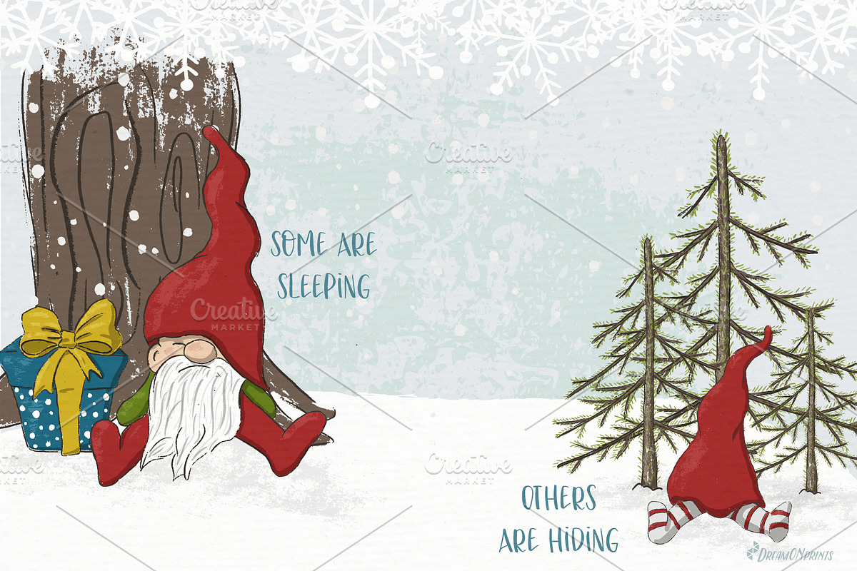 Christmas Gnomes & Friends, an Animal Illustration by DreamONprints (Photo 3 of 14)